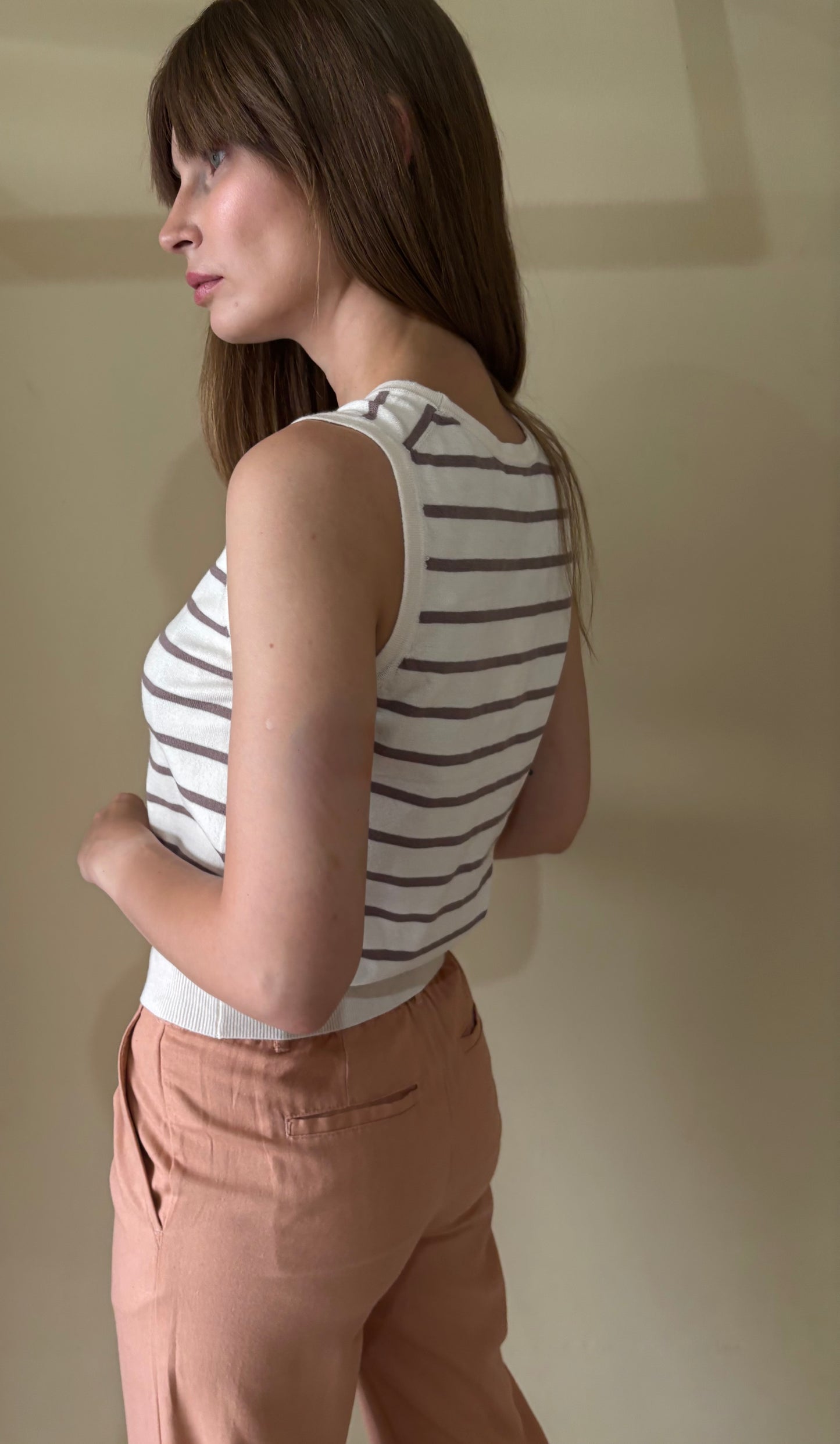 Blusa sin mangas a rayas
