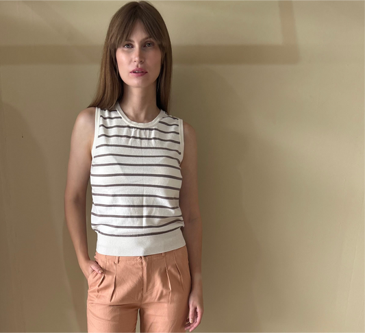 Blusa sin mangas a rayas